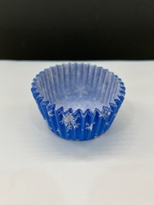 کپسول کاغذی مافین 25 عددی آبی طرح برف