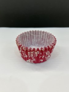 کپسول کاغذی مافین 25 عددی قرمز گل سفید